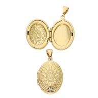 86388 Zawieszka stal chirurgiczna 316L pozłacana 18k sekretnik owalny