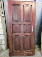 DRZWI Zewnętrzne Drewniane Sosnowe Wejściowe Pełne 102x204cm