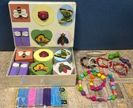 KREATYWNY ZESTAW DO ROBIENIA BIŻUTERII KORALIKI OZDOBNE PUDEŁKA BRANSOLETKI