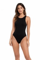 Czarne body damskie bez rękawów gładkie dopasowane klasyczne rozmiar L