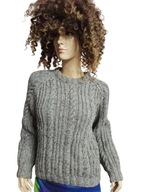 SWETER bardzo CIEPŁY WEŁNIANY WARKOCZE 36