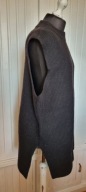 Kamizelka długa H&M czarna oversize wełna r.L