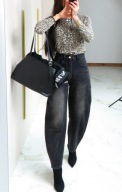 ROBERTA BIAGI jeansy black denim BALOON r.M