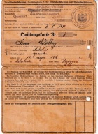 Dokument ubezpieczenia III Rzesza 1939–43 – Wintershall, znaczki, Polak