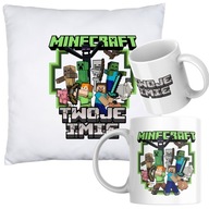 ZESTAW URODZINY Kubek + Poduszka MINECRAFT +imię PERSONALIZACJA