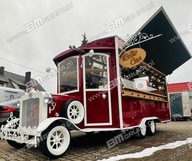 Przyczepa Retro, zaokrąglony dach, przyczepa gastronomiczna, food truck