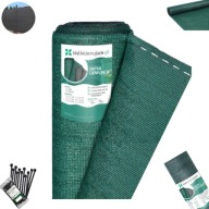 SIATKA CIENIUJĄCA NA OGRODZENIE ZIELONA 90% MASKUJĄCA 1M x 10M + OPASKI