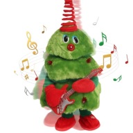 ŚWIĄTECZNA ŚPIEWAJĄCA TAŃCZĄCA CHOINKA ŚWIECI ŚPIEWA 40 cm z gitarą ŚWIĘTA