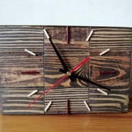 Zegar drewniany stojący ręcznie robiony NA PREZENT