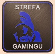 Tabliczka STREFA GAMINGU – druk 3D PLA widoczna struktura– 10×10 cm