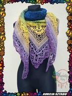 wyjątkowa, ręcznie wykonana chusta na szydełku