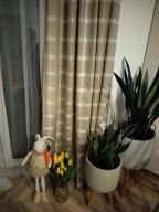 Komplet zasłon 2szt zasłony idealna gotowa efektowna kratka beż 170x256