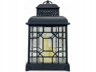 LAMPION ŚWIECZNIK OZDOBNY CZARNY LED + BATERIE GRATIS