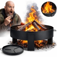 PALENISKO OGRODOWE 80cm DO OGNISKA GRILLA KOCIOŁEK Z UCHWYTAMI METALOWE