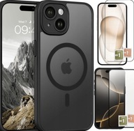 Etui Do iPhone 13/14 Magsafe, Czarne, Wzmacniane + 2x Szkło hartowane NOWE