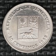WENEZUELA [1536]*50 centymów 1988 Herb, Koń, Simón Bolívar, 50 CENTIMOS