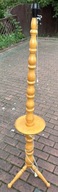 Lampa podłogowa drewniana PRL, bez abażuru