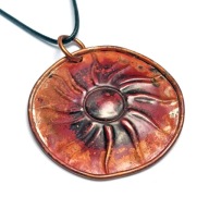 Etruskie słońce, potęga energii! Duży wisior z miedzi.