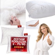 2 X PODUSZKA DO SPANIA ANTYALERGICZNA PIKOWANA DUŻA ZAMEK REGULACJA WYGODNA