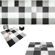 GRUBA MATA EDUKACYJNA DLA DZIECI PUZZLE PIANKOWE 16 SZT + OBRZEŻA XXL