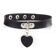 Choker Czarny Goth Regulowany Naszyjnik Serce Zawieszka Punk