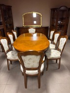 WŁOSKI stylowy Komplet Stół 8 Krzeseł KOMODA 2 WITRYNY jadalnia salon Italy