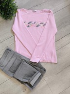 Cieńszy sweterek pudrowy róż rozmiar S