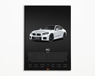 PLAKAT BMW M2 COMPETITION IDEALNY NA PREZENT OBRAZ NA ŚCIANE A3