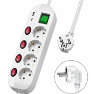 Listwa zasilająca Maiyle z Miejscem na 4 Gniazda USB C 2 metry A341