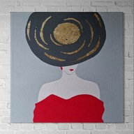 Obraz akrylami na płótnie Kobieta abstrakcja minimalistyczny 100x100