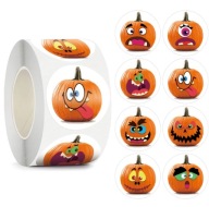 Naklejki na rolce etykiety samoprzylepne HALLOWEEN prezent upominek 500 szt