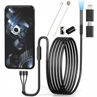 KAMERA INSPEKCYJNA IPHONE ANDROID 3w1 ENDOSKOPOWA 2M FULL HD do telefonu PC