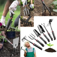 NARZĘDZIA OGRODOWE OGRODNICZE ZESTAW 6SZT DO OGRODU MOCNE SOLIDNE HARTOWANE