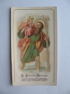 ŚW. KRZYSZTOF PATRON KIEROWCÓW przedwojenny ŚWIĘTY OBRAZEK