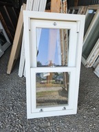 NOWE OKNO Angielskie SASH Drewniane Sosnowe 64x120cm Białe