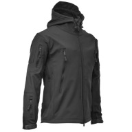 Kurtka męska czarna z kapturem przeciwdeszczowa rozmiar L