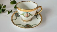 KPM Wałbrzych filiżanka Secesja duo porcelana postacie złocenia piękna !