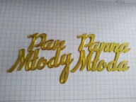 Pan Młody Panna Młoda Złote napisy 3D