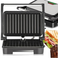 OPIEKACZ TOSTER GRILL DO KANAPEK PANINI ELEKTRYCZNY ROZKŁADANY MOCNY 1000W