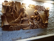 Swieta Rodzina Plaskorzezba Drewno