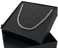 ŁAŃCUSZEK SREBRNY SKRĘCANY SPLOT KORDEL 45CM STAL CHIRURGICZNA