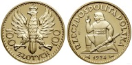100 ZŁOTYCH 1924 KLĘCZĄCY RYCERZ- 240 LAT MENNICY POLSKIEJ (219)