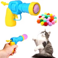 PISTOLET NA PLUSZOWE KULKI PIŁKI ZABAWKA DLA KOTA KOTKA WYRZUTNIA 20 SZT.