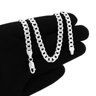 SREBRNY ŁAŃCUSZEK MĘSKI SPLOT PANCERKA SZEROKI 60cm/5mm 925