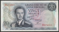 Luksemburg 20 franków 1966 - książę Jan - stan 2/3