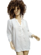 M&S KOSZULA lniana rękaw pod . stójka plisy 42