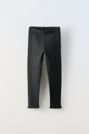 CIEPŁE LEGGINSY Z PRĄŻKOWANEJ DZIANINY DLA DZIEWCZYNKI 116 (CZARNY KOLOR)