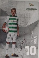 Karta klubowa Lechia Gdańsk autograf Sebastian Mila sezon 2017/18