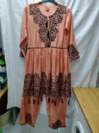 KAFTAN damski ze spodniami pięknie zdobiony rozm S jak NOWY