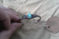 Srebrna bransoleta vintage z turkusem – elegancka i lekka